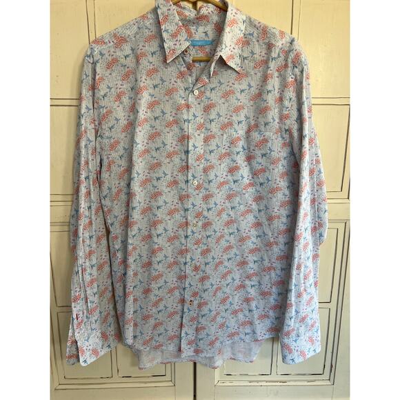J.McLaughlin mens size large cotton button down shirt - Picture 1 of 3